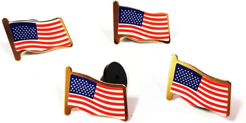 Borang 50PCS American Flag Waving Lapel Pins United States
