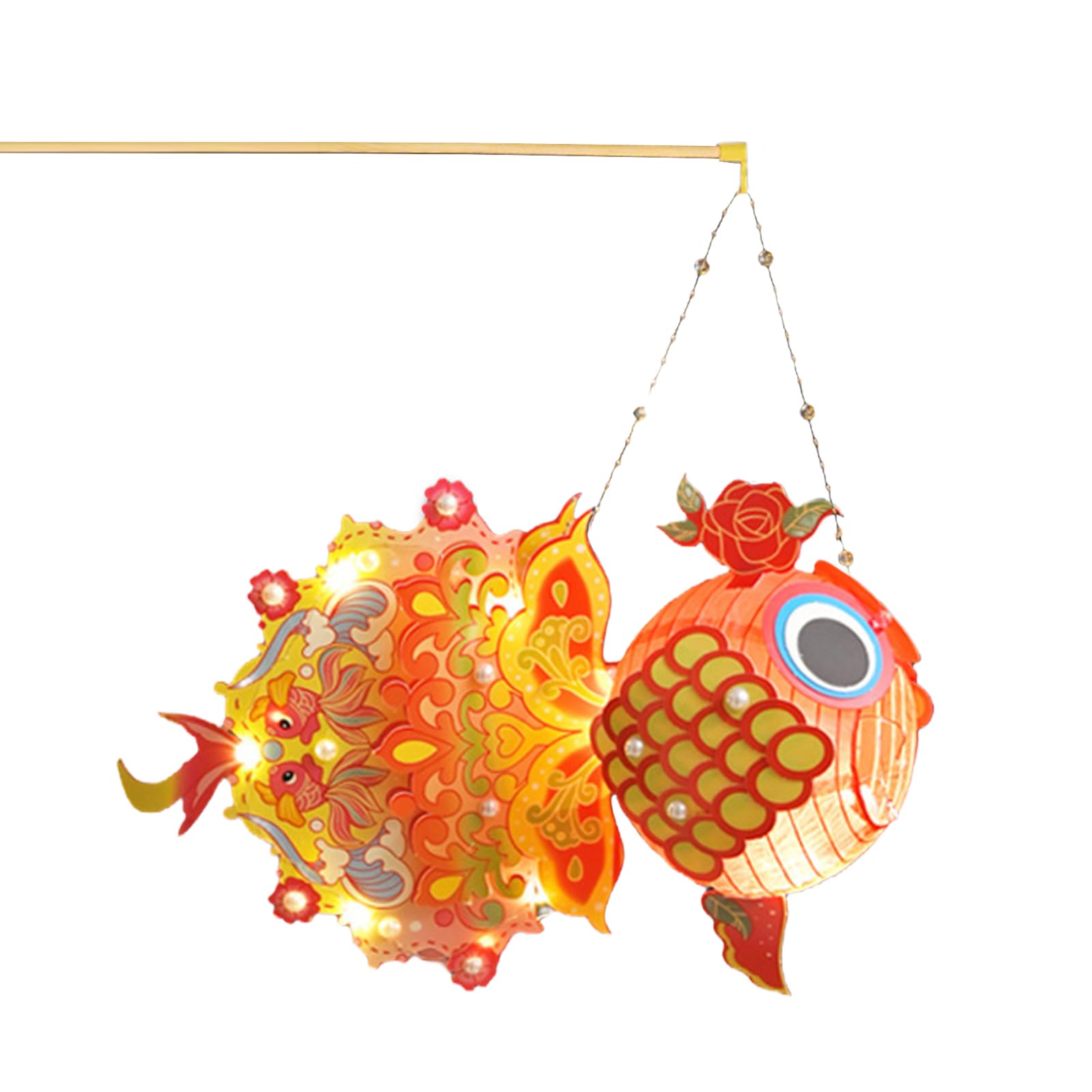 Elnwnnkc Of 4 Fancy Carp Lamp Set Festival Scaldfish Easy Assembly and Storage Lamps Cultural Home Decoration Cultural Home Decoration