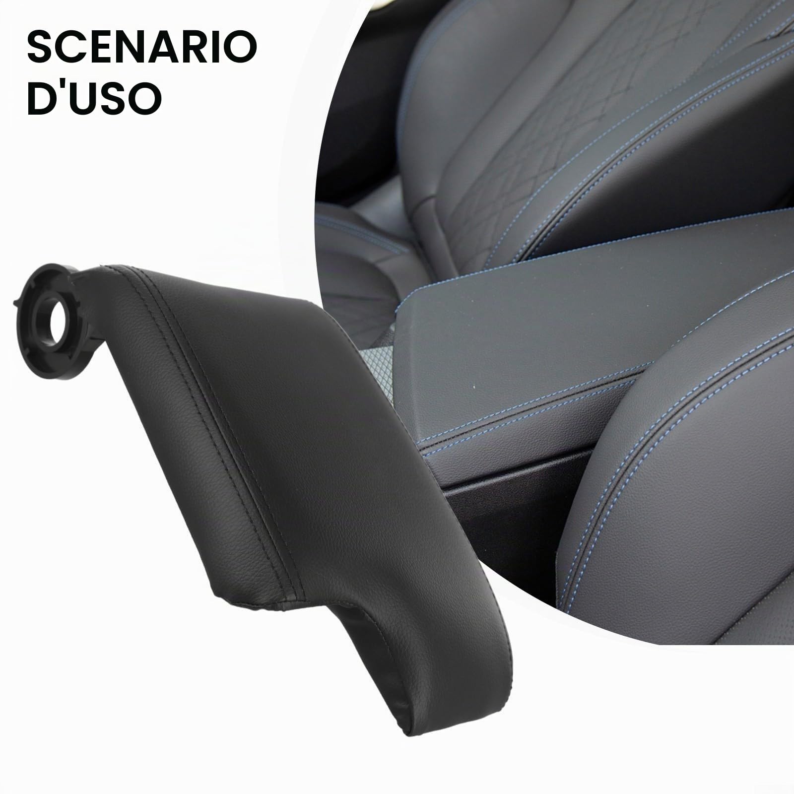 Bracciolo per console centrale con bracciolo in pelle composita per BMW E46 Serie 3 (1999-2004)