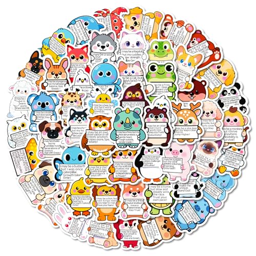 112 PCS Emotional Support Animal Stickers - Inspirational Positive Affirmation Sticker Pack for Adults & Kids - Vinyl Waterproof Motivational Stickers for Water Bottles, Laptop, Phones, Kindle
