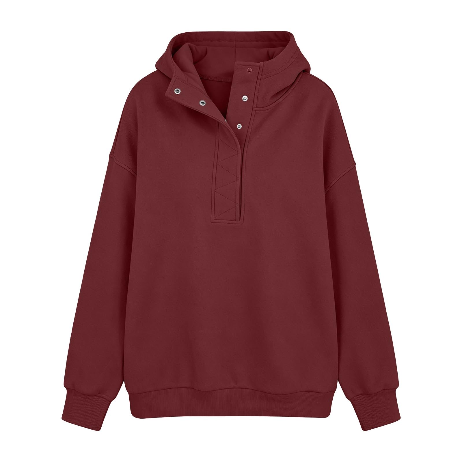 Generico Sweatshirt Mujer con Capucha Cuello Alto Color Sólido Manga Larga
