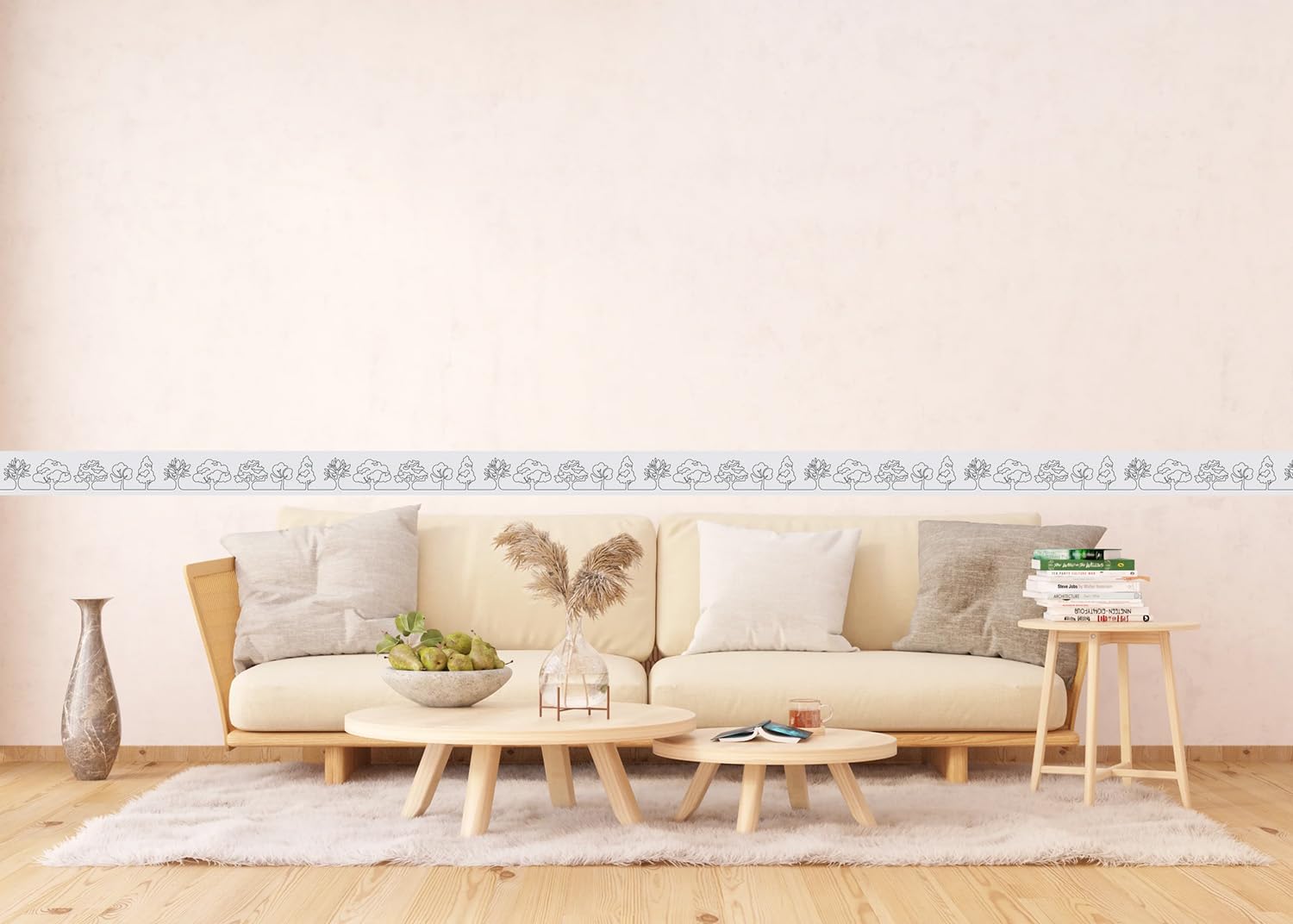 AG Design AWB 8282 - Cenefa autoadhesiva, diseño de árboles, multicolor (500 x 13,8 cm)