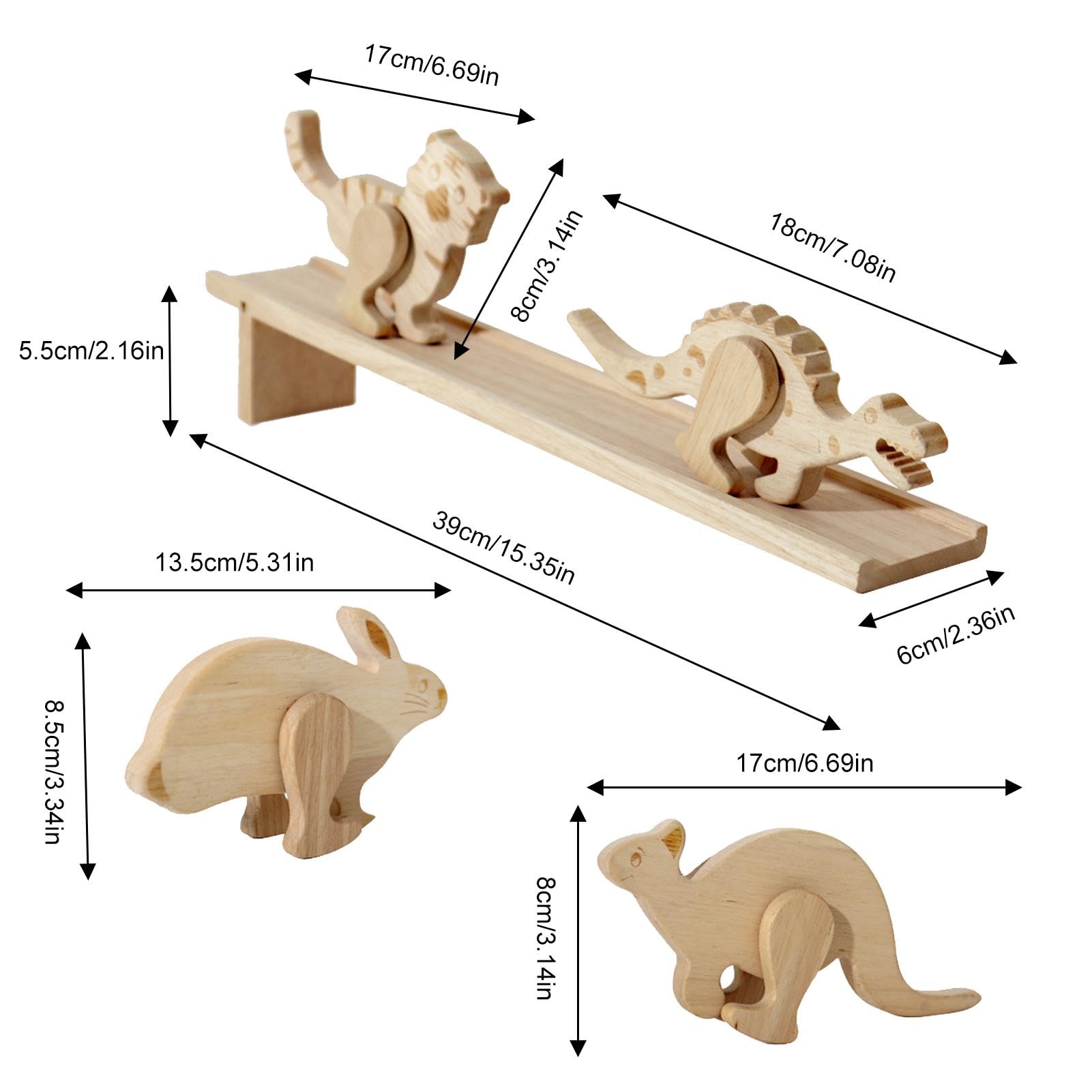 Animaux à inertie de Rampe, Jouets de Marche sur Rampe en Bois,Ensemble de 5 Jouets de Marche pour Animaux en Bois avec Rampe | Garçons et Filles bloquent Les Jouets pour cultiver la