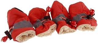 Sperrins 4PCS Dog Boots Anti-Slip Shoes Dog Cotton Shoes Pet Paw Protector for Small Medium Dogs and Puppies