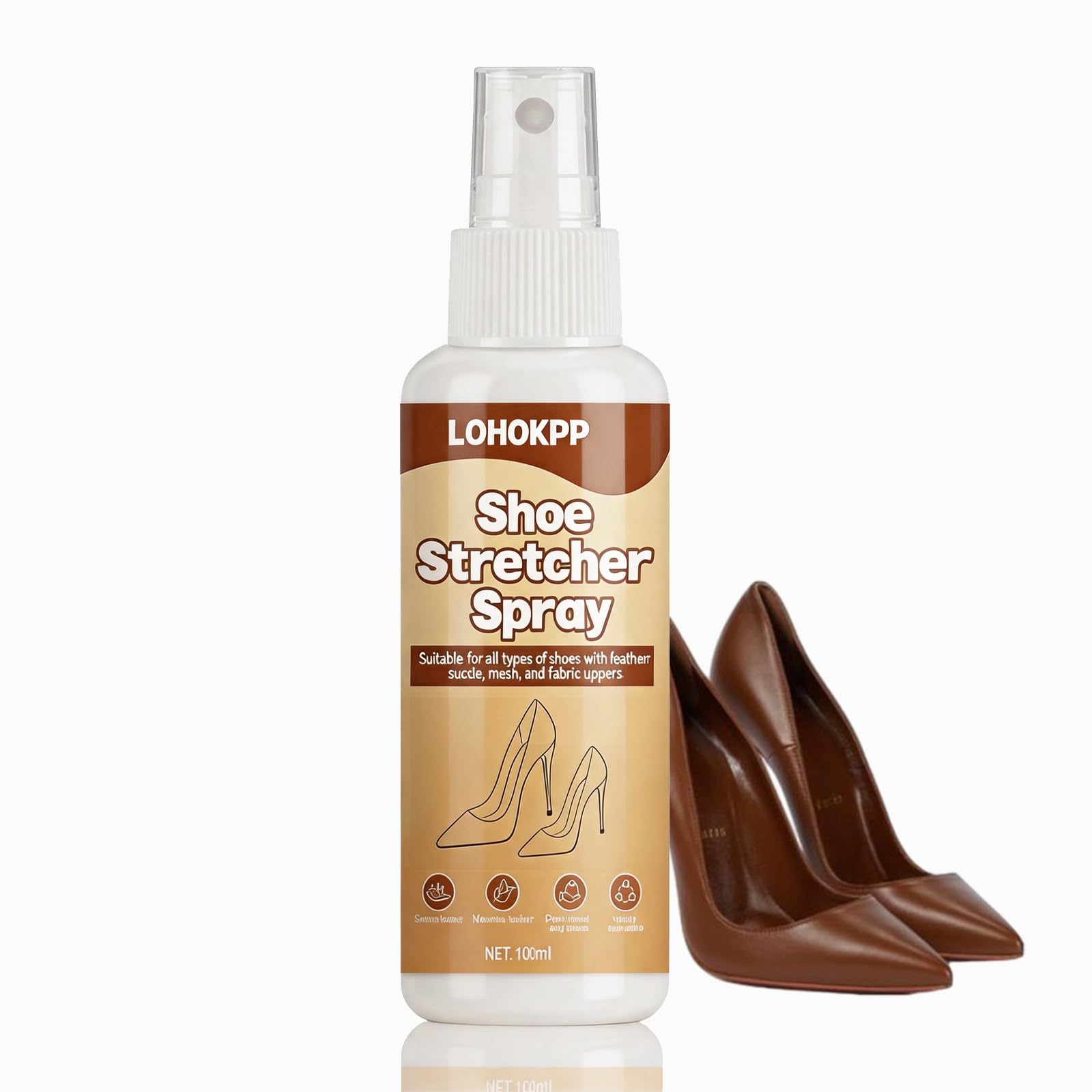 100ml Spray Dilatador Zapatos, Suavizante de Zapatos de Cuero, Estirador de Zapatos, Aumenta la Elasticidad en Zapatos de Cuero, Para Eliminar Rápidamente los Puntos de Presión