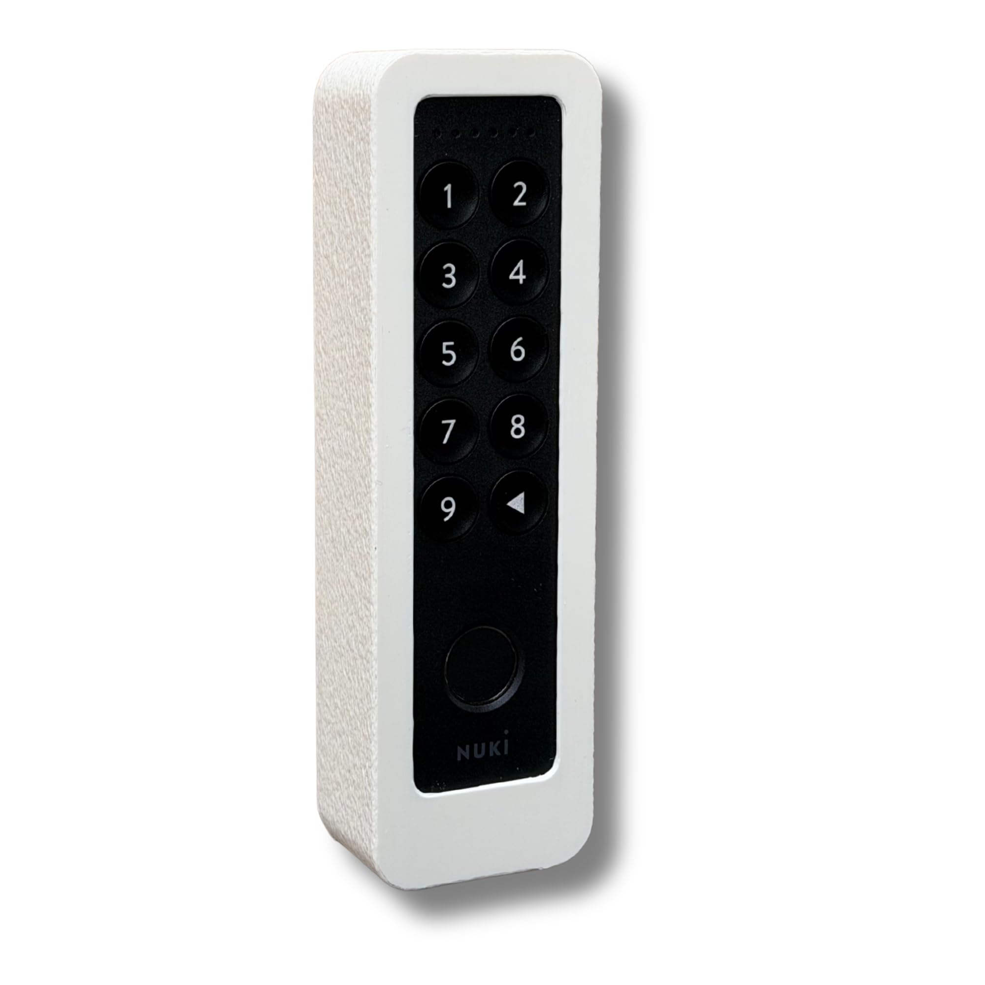 Wall Mount & Protective Cover Compatible with Nuki Keypad 2 and NFC - ASA UV Stable - Anti-Theft with Torx Stainless Steel Security Screw - Weather Protection - White, Fine Structure, No Roof