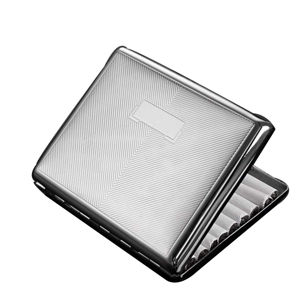 YXZN Cigarette Case Portable Ultra Thin Metal Stainless Steel Men's Cigarettes Holder,Color1,10.3X2.01X8.55CM