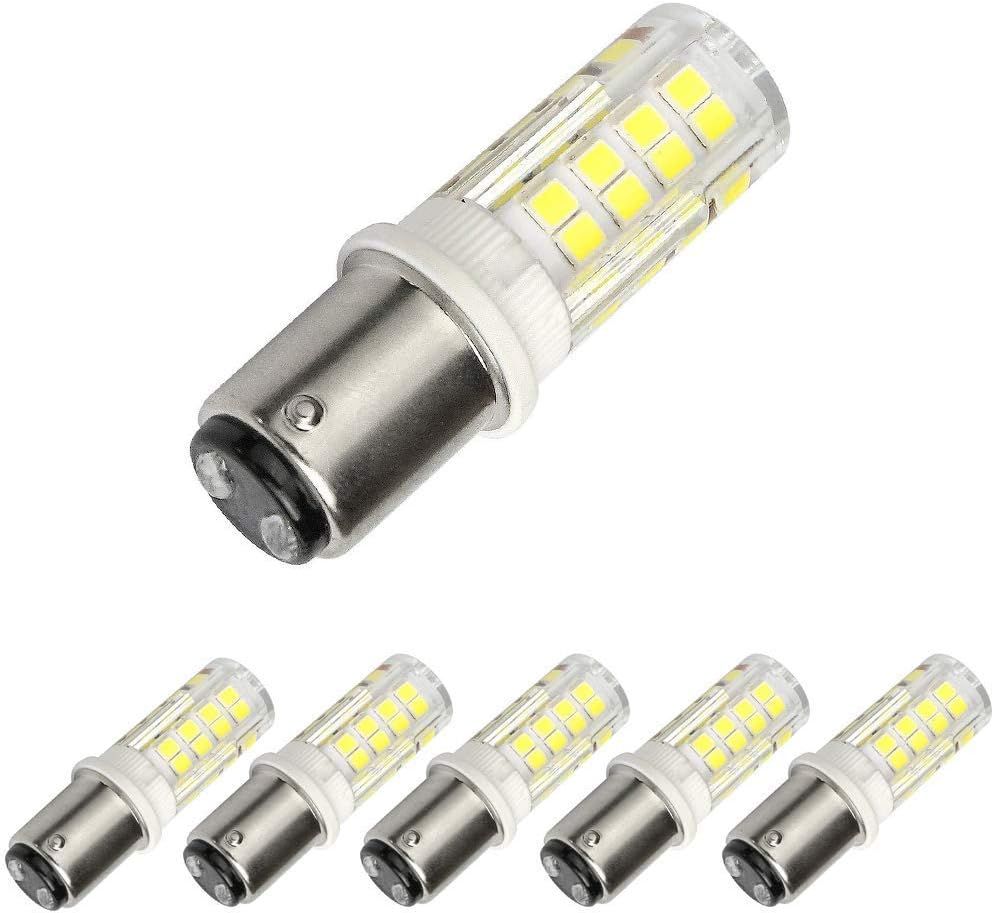 DC Bayonet Base Light Bulb-120 Volts-Dimmable LED Bulb -Soft Daylight-BA15D -Equivalent 50 watts Re Places T3/T4 Halogen Bulb Daylight 6000K (Pack of 5)…