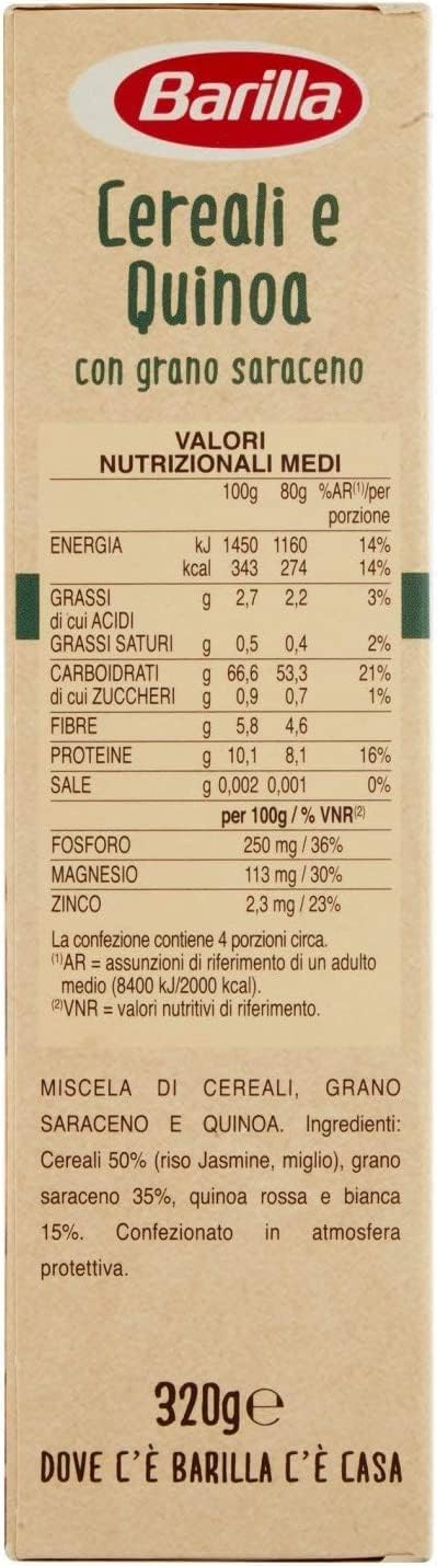 Italian Gourmet Cereali e Quinoa Mix mit Buchweizen 12 x 320g, glutenfrei | Schnell serviert für Salate, bowls e contorni; hochwertige Körner, Gesamtnettogewicht 3,84 kg + Kostenlos Polpa 400g