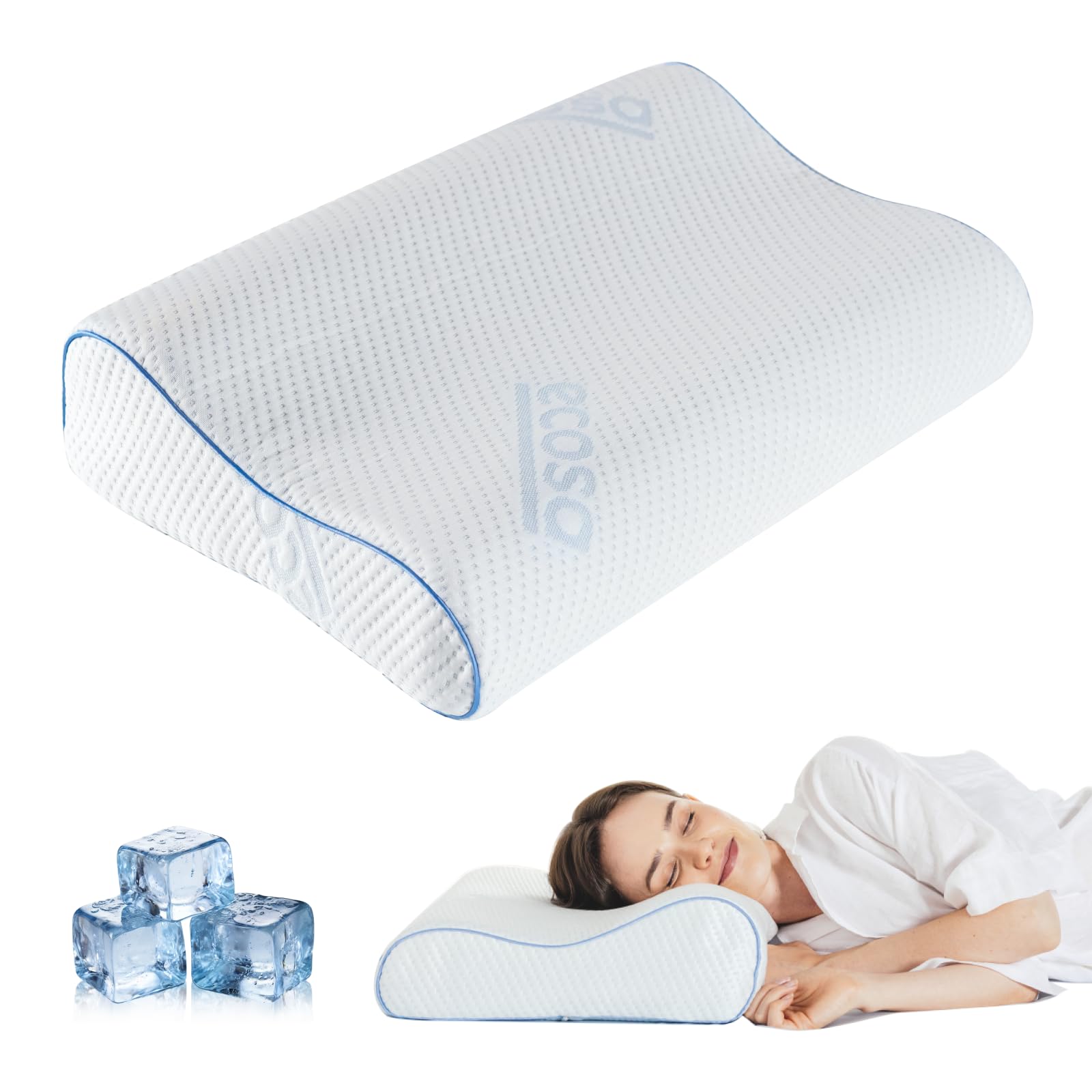 Cooling Gel Memory Foam Pillow, Adjustable Memory Pillow, Travel Pillows for Sleeping, Cervical Neck Pillow for Sleeping, Soft Pillows for Side Sleepers