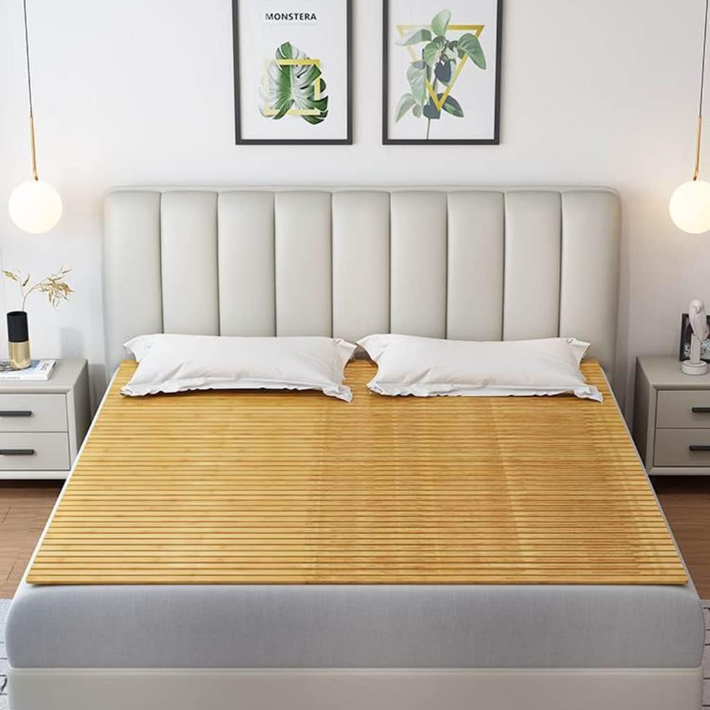 Solid Wood Bed Board Fold Rollable Hard Bed Board, Folding Waist Protector Soft Hardening Artifact, Wood Board Skeleton (Size : 80x190cm) (OneColor 60x190cm)