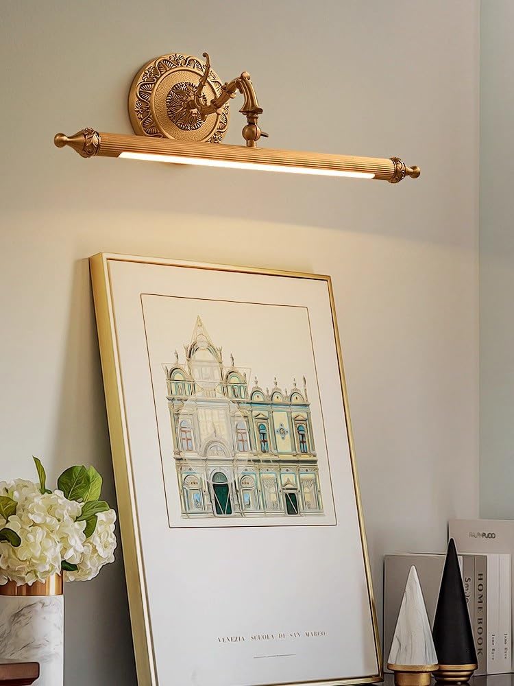 Oświetlenie łazienkowe Lampa toaletkowa do łazienki Retro LED Lampa toaletkowa nad lustrem(Antique copper color,75cm)