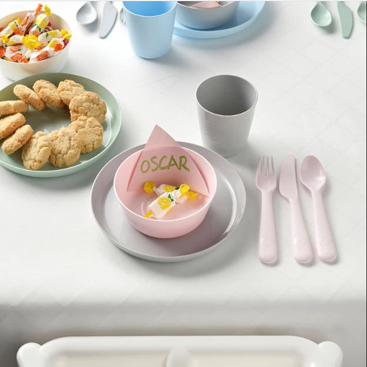 MJCC IKEA KALAS — Çocuk çatal bıçak takımı 18 parça BPA içermeyen mikrodalga fırın ve bulaşık makinesinde yıkanabilir — 704.613.85