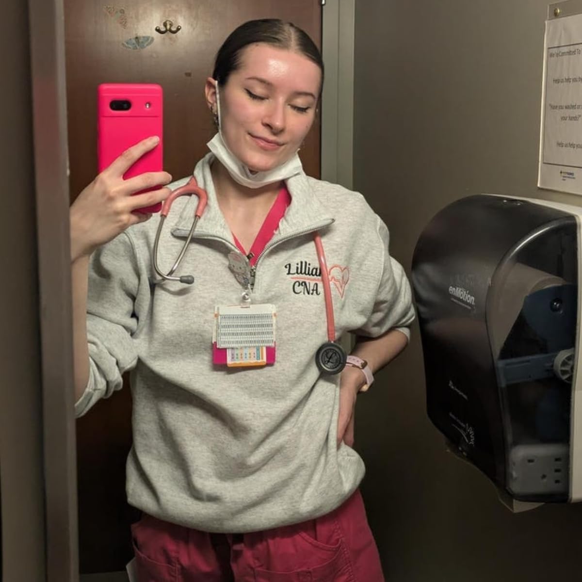 COUPLEHOODIES Custom Embroidered Title Nursing Quarter Zip Sweatshirt With Name – Gift for Nursing Assistant or Students - Image 6