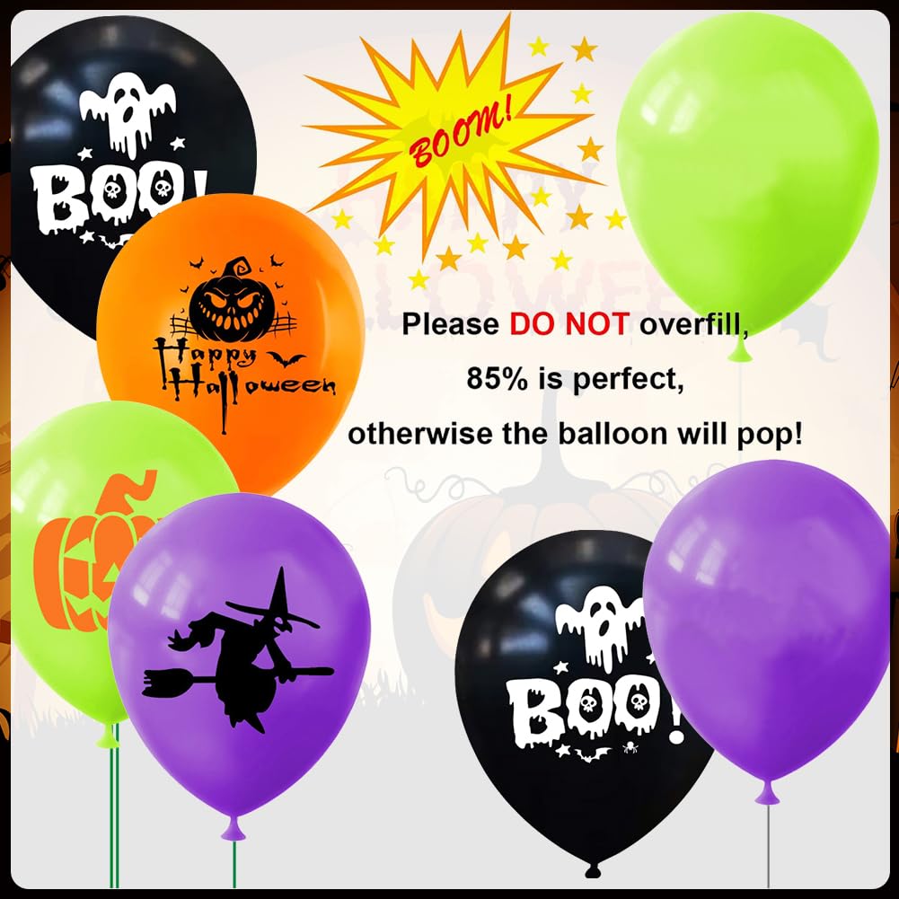 Halloween Balloons, 50pcs Black Orange Purple Green Balloon, 12inch Party Balloons Decorative - Image 4