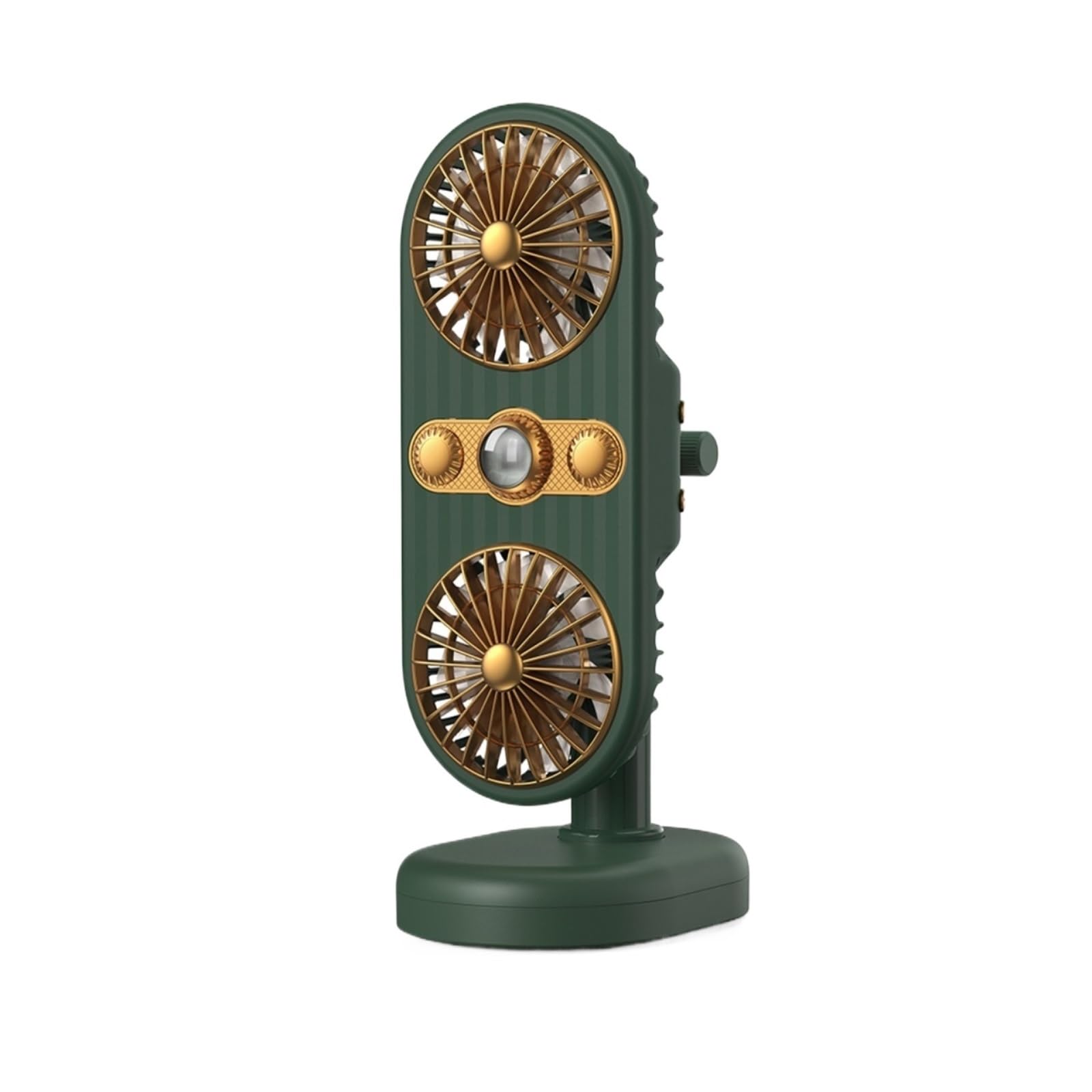 Cczrd Green Usb Rechargeable Portable Fan Double-Head Clip Electric Desktop Small Table Air Cooler Fans Mini Bladeless Airflow Comfort Refreshing Breeze(Green)
