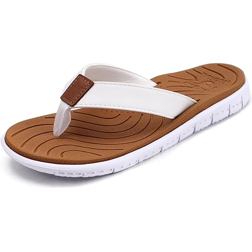KuaiLu Womens Casual Flip Flops Yoga Mat Comfortable Cushion Arch Support Walking Thong Sandals Lightweight Non-Slip Summer Beach Slippers