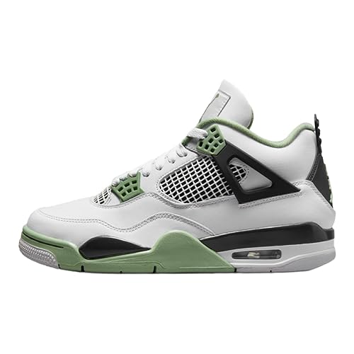 Nike Women's Air Jordan 4 Shoes - 11 - White/Oil Green-dark Ash