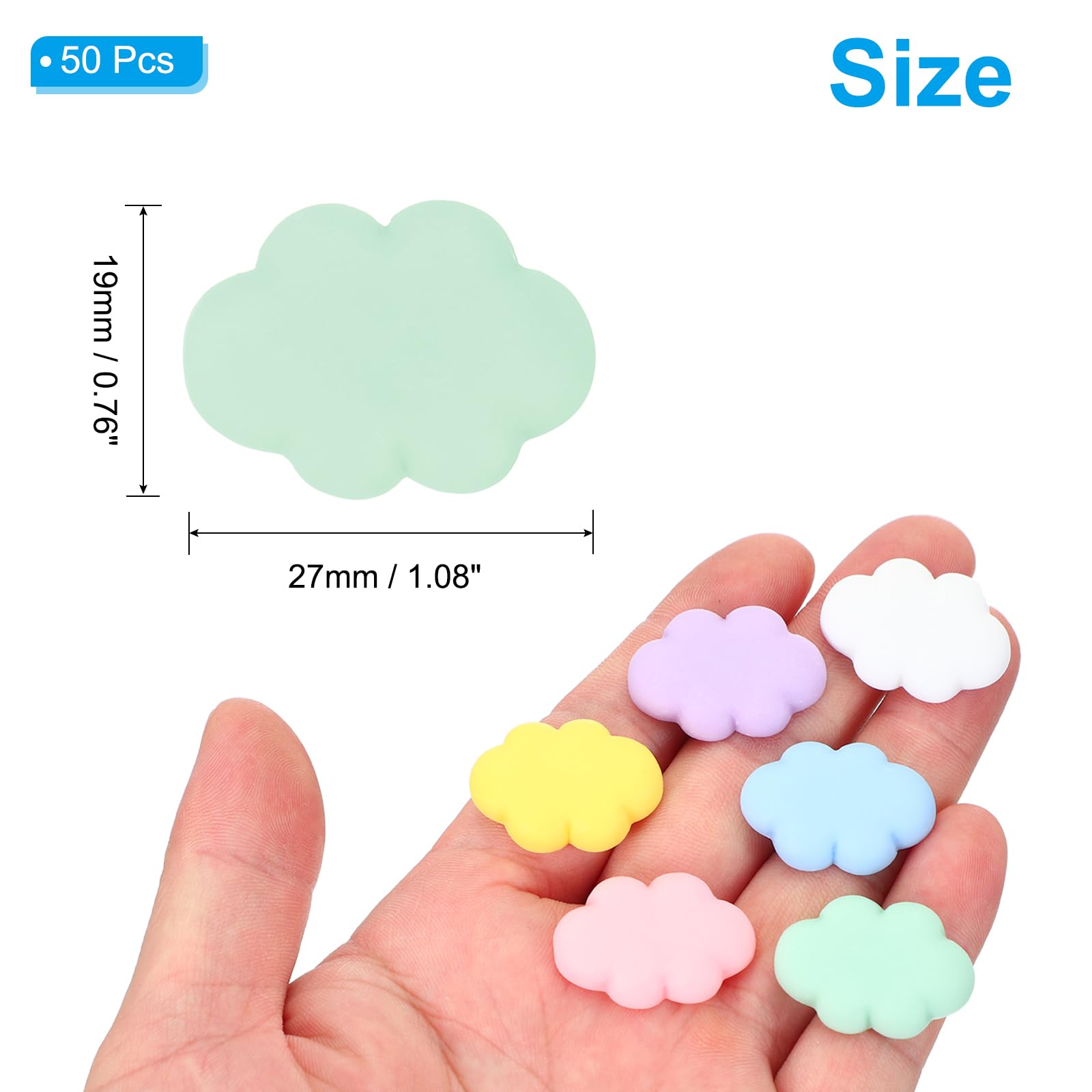 PATIKIL 50 Pcs Resin Cabochon Flatback Cloud - Image 2