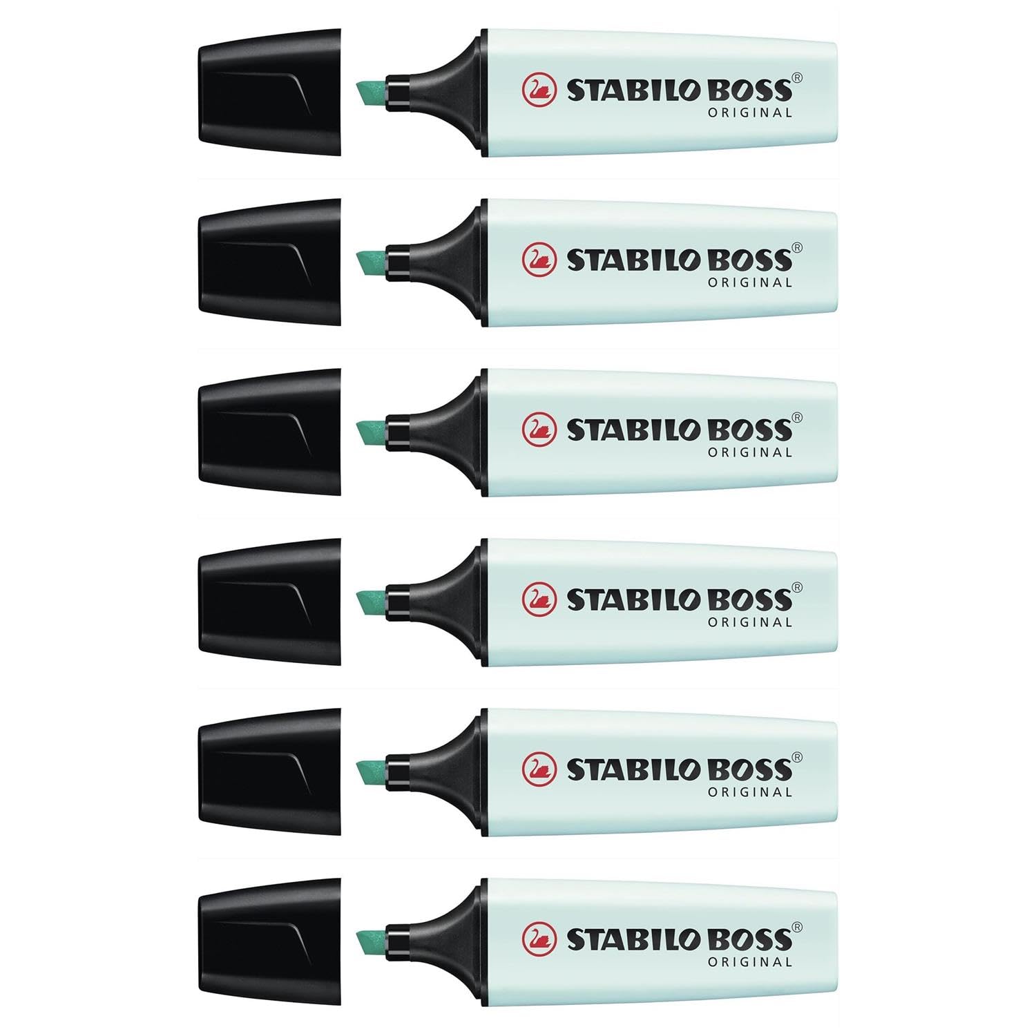 STABILO Boss Original Highlighters Set of 6 Pastel Chisel Tip 2-5 mm Turquoise Pastel Stationery