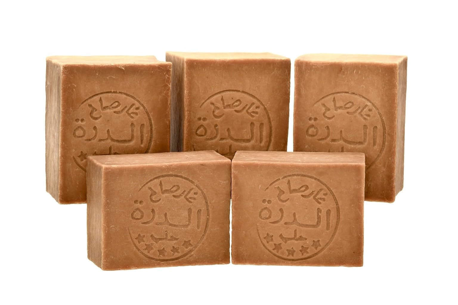 Klassische Aleppo Seife, Olivenöl, Handgemacht, Natürlich, Vegan, Parfümfrei, für Gesicht und Körper (5X 50% Lorbeeröl & 50% Olivenöl Aleppo Seife)