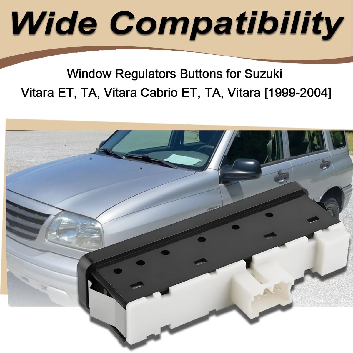 ZAMDOE 3799060A00 Interruptor del elevalunas eléctrico para Suzuki Vitara ET, TA [1988-1998] Interruptor de control de la ventana principal de energía eléctrica de botón