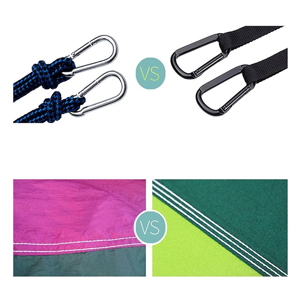 Podróżny hamak kempingowy Przenośny hamak z podwójnym kempingiem z hamakami drzew, Parachute Nylon Hammock na podróż ogrodu plażę (Color : A)