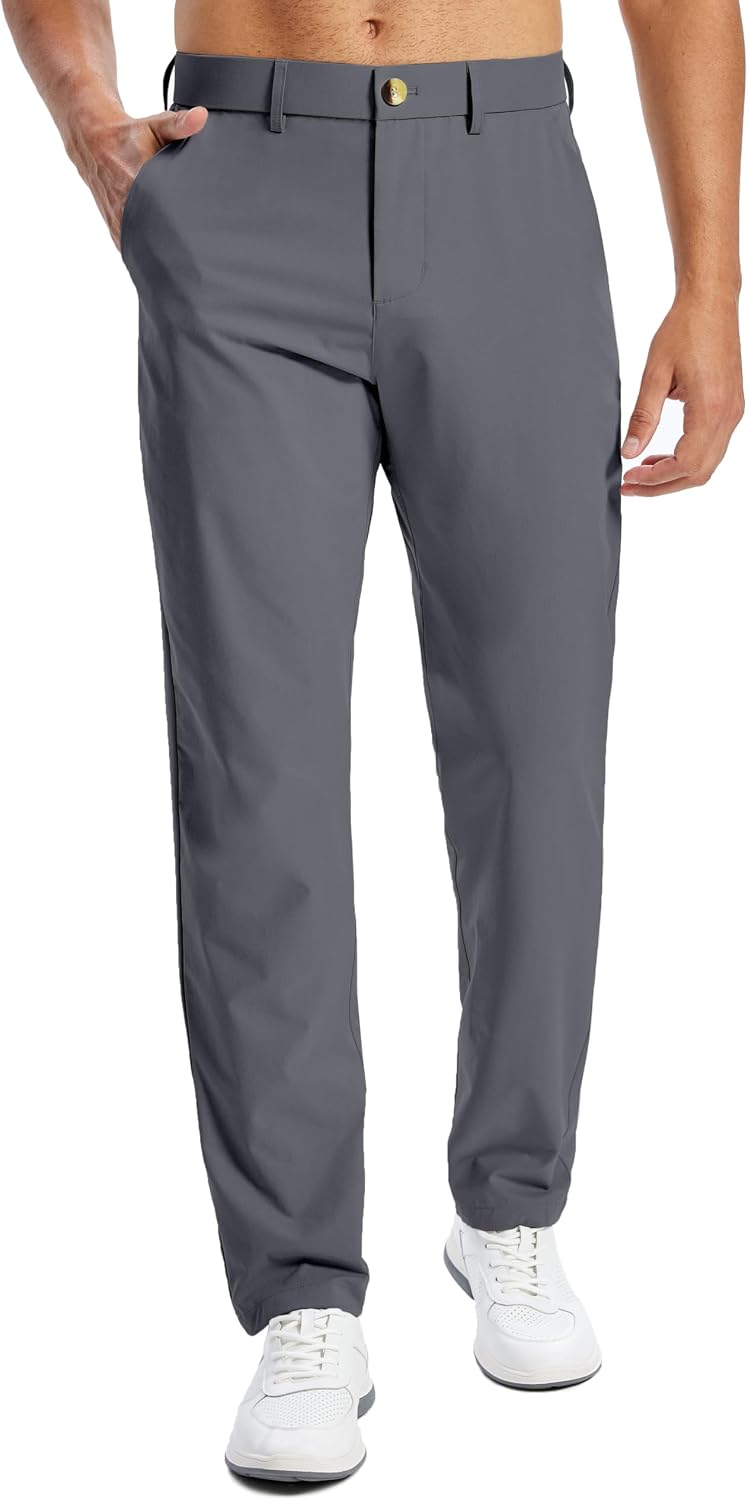Men's Golf Pants Stretch Dress Business Casual Pants Quick Dry Lightweight Slacks Trousers for Work Travel
