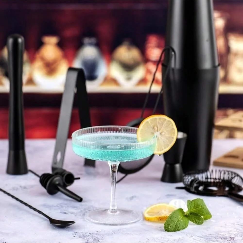 Juego de coctelera Profesional, Kit de Herramientas de Barra de 10 Piezas con Vaso Mezclador, Aparejo, colador de Cuchara for coctelería en casa