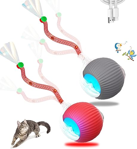 Miniatura 5 de 2 juguetes interactivos para gatos de interior, juguetes para gatitos con canto y activación de movimiento, juguete interactivo para gatos adultos 2