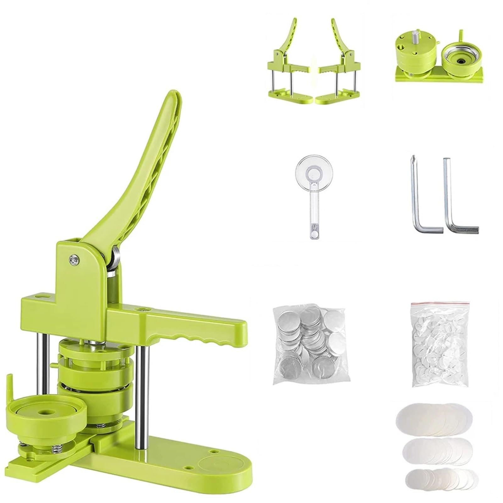 Pin Badge Making Kit Macchina per la creazione di bottoni distintivi da 25 + 32 + 58 mm Para parti di bottoni da 300 pezzi + taglierina circolare + stampo(25MM)