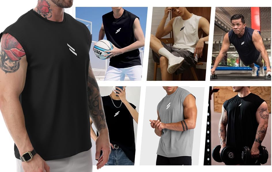 Men's Tank Tops 3 Pack Sleeveless Workout Mesh Material Quick Dry Athletic Running Gym Muscle Beach Fitness Shirts - Image 4