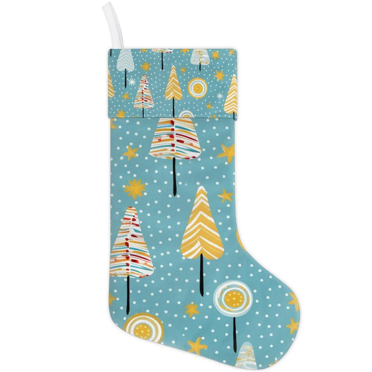 Christmas Stockings, 17.7in Xmas Tree Xmas Stocking Gift Treat Bags Graffiti Tree Xmas Stocking Hanging Ornaments for Xmas Party Gift Filler Fireplace Christmas Tree Decoration