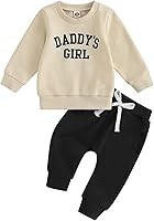 Vista 1 de Daddys Girl Toddler Baby Clothes Long Sleeve Sweatshirt Pullover Top Jogger Pants Fall Winter 2 Piece Outfits