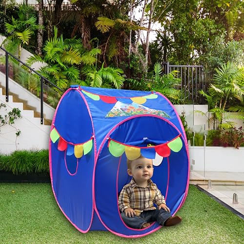 Image of Homecute Pop Up Foldable Hut Type Kids Toys Baby Tent House, Tent House for Girls & Boys, Play Tent House Suitable for 1 Year to 6 Years (Small Size Blue)