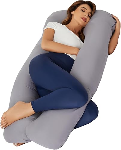 Mommyssr Almohadas de embarazo, almohada de maternidad de cuerpo completo en forma de U con funda extraíble, soporte para espalda, piernas, vientre,