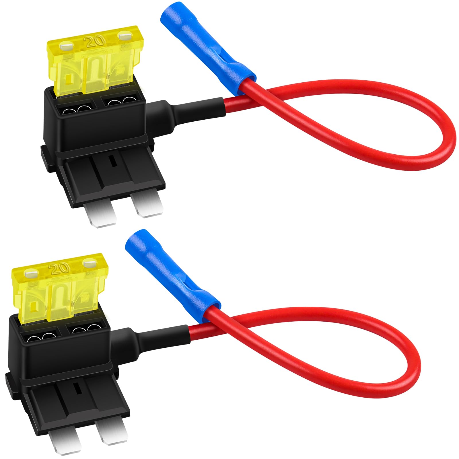 JatilEr Dual-Slot Taps Set 2 Pcs, Fuses & Circuit Adapter Standards for Cars, Trucks, Boats - Black