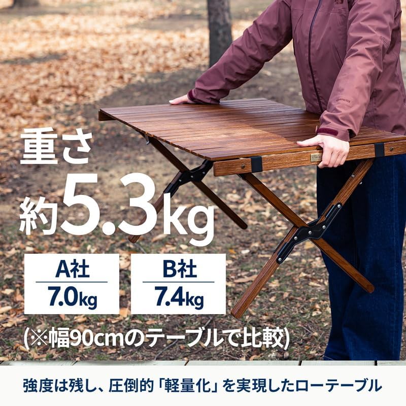 Amazon | Hilander(ハイランダー) ウッドロールトップテーブルLIGHT90