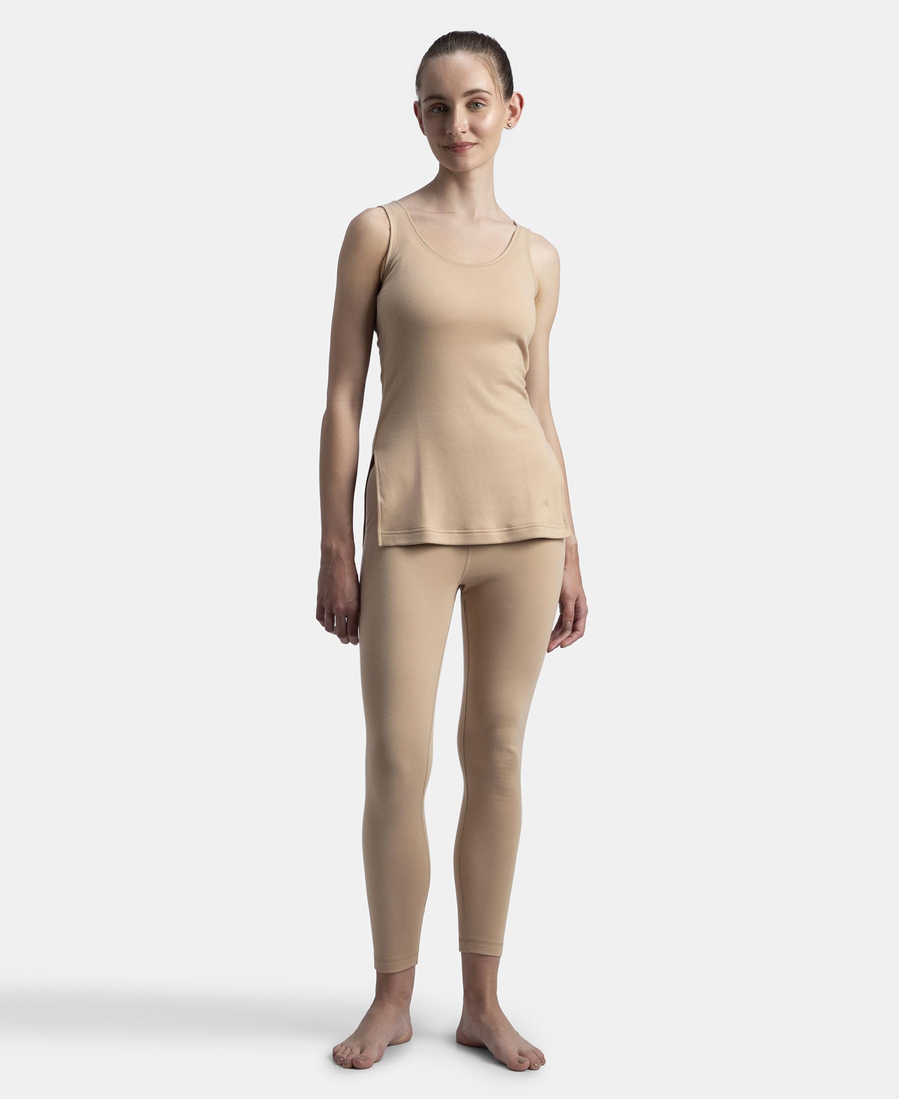 Jockey 2547 Women's Super Combed Cotton Rich Brushed Fabric Thermal Tank Top with StayWarm Technology_Skin_XL - Image 6 thumbnail