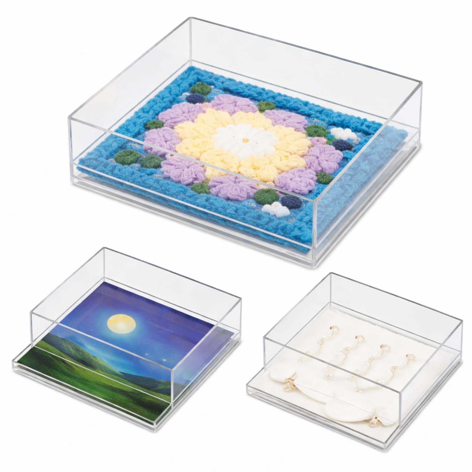 Plateau en acrylique pour point d'aiguille 20,3 x 20,3 cm AceOrbit