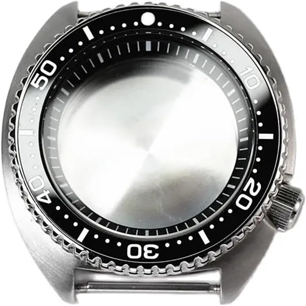 1個 45mm セラミックインサート付き スチールタートル サファイアクリスタルケース 防水 Seik Nh35 Nh36 ムーブメ