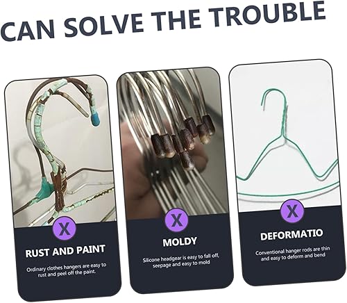 Miniatura 4 de Perchas de acero inoxidable para pantalones, perchas de metal para pantalones, ganchos de acero inoxidable para pantalones de un solo clip para