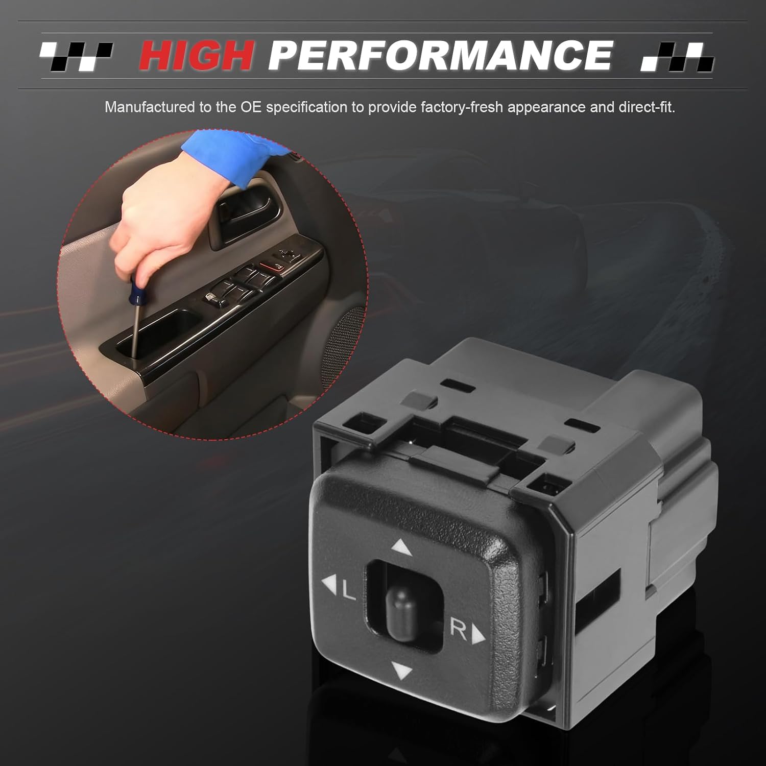 Left Door 4-Way Mirror Adjust Switch for Colorado 2004-2012 for Canyon 2004-2012 OE 15205243 Direct Replacement Plug and Play