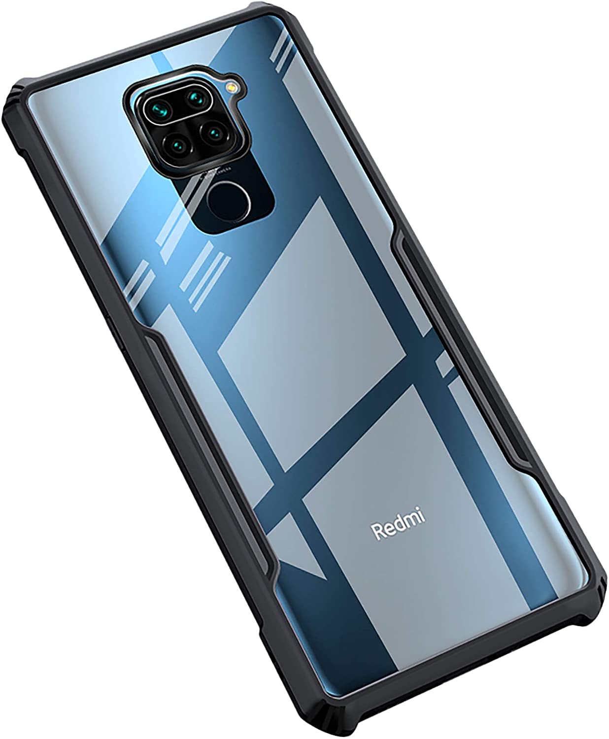 Amazon Brand -Solimo 360 Degree Protection Bumper Protective Design Shockproof Crystal Clear Transparent Back Cover Case for Xiaomi Redmi Note 9 - Black - TPU+Plastic (B09B4P8NXY) Amazon Price History, Amazon Price Tracker