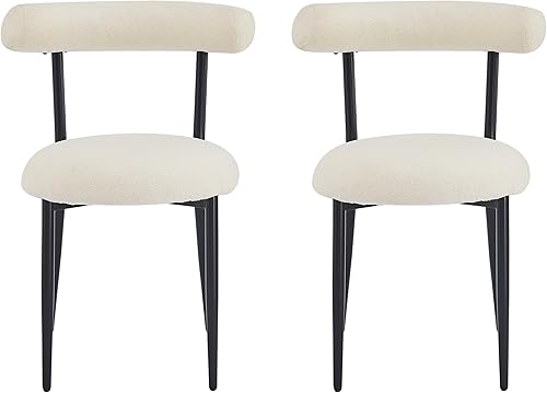 Miniatura 5 de Dining Chairs Set of 2, Metal Frame Kitchen Chairs, Table & Chair Sets for Dining Room, Counter Height Desk Chair for Home Office Restaurant,White