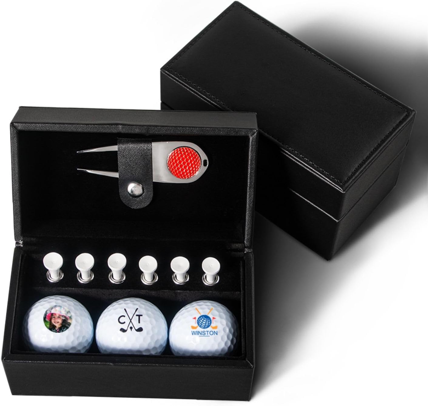 Personalized Golf Balls-Custom 3 pcs Golf Ball with Logo,Text or Photo as a Cool Golf Ball Gift for Men