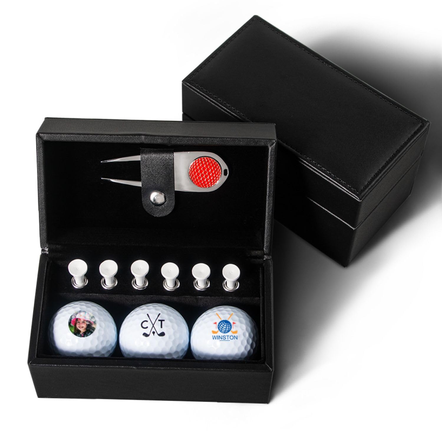 Deironply Personalized Golf Balls-Custom 3 pcs Golf Ball with Logo,Text or Photo as a Cool Golf Ball Gift for Men