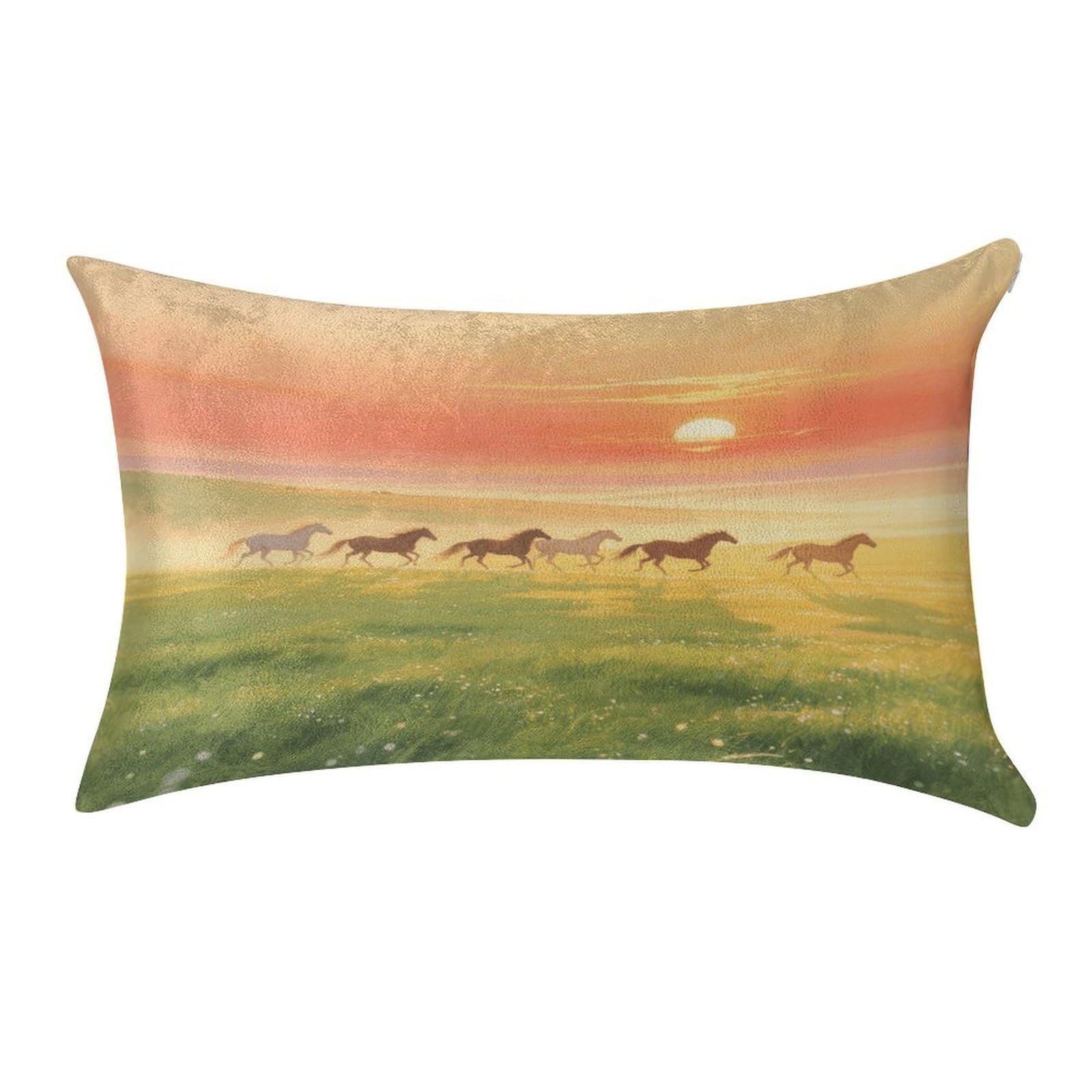 Fekiloot Style Grassland At Dawn Pillow Covers Home Decor Pillow Cases