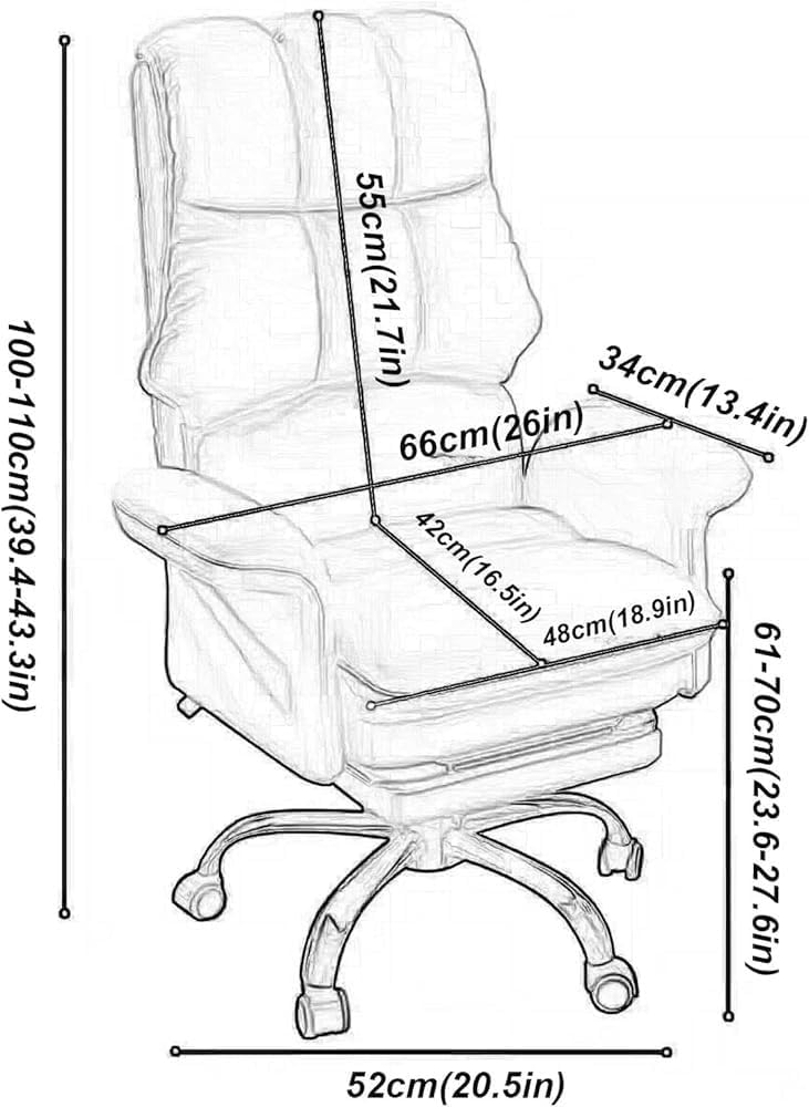 High Back PU Leather Office Chair Ergonomic Computer Desk Chair Adjustable Reclining Swivel Game Chair with Footrest for Reception Study Bedroom Vanity(Gray)