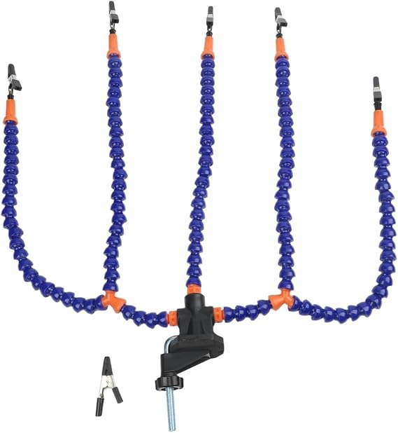 Third Hand Soldering Tool With Bendable Arms Secure Silicone Grip Clips Anti-Slip Base For Precise Soldering PCB Assembly Repair Crafting Jewelry